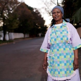 Salome Molefe is a domestic worker and union organizer in a suburb of Johannesburg, South Africa. The Solidarity Center is conducting test litigation there to remedy health and safety laws that do not cover domestic workers. Credit: Solidarity Center/Jemal Countess