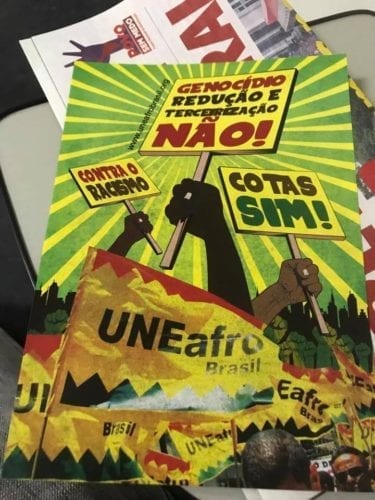 Signs from May Day rally in São Paulo. Credit: Courtney Jenkins