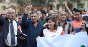 Iraqi unionists held rallies across the country urging Parliament to pass a new labor law. Credit: Wesam Chaseb