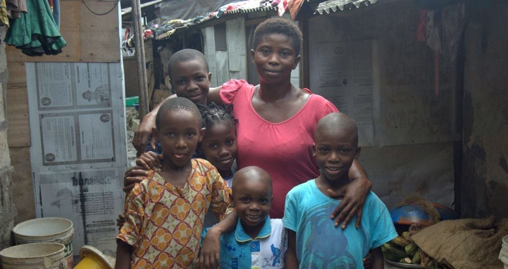 woman and her children in Nigeria