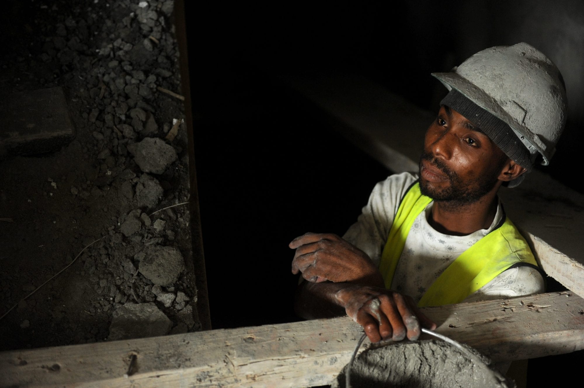 Haitian construction worker