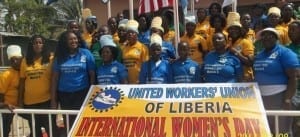 Liberian trade unionists celebrate International Women's Day 2014. Photo: Solidarity Center