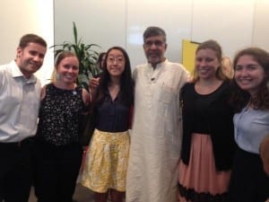 Kailash Satyarthi and SC interns Jeff Wheeler Rebecca Watts Irene Koo Jennifer Bognar Sophie Rickles6.2015