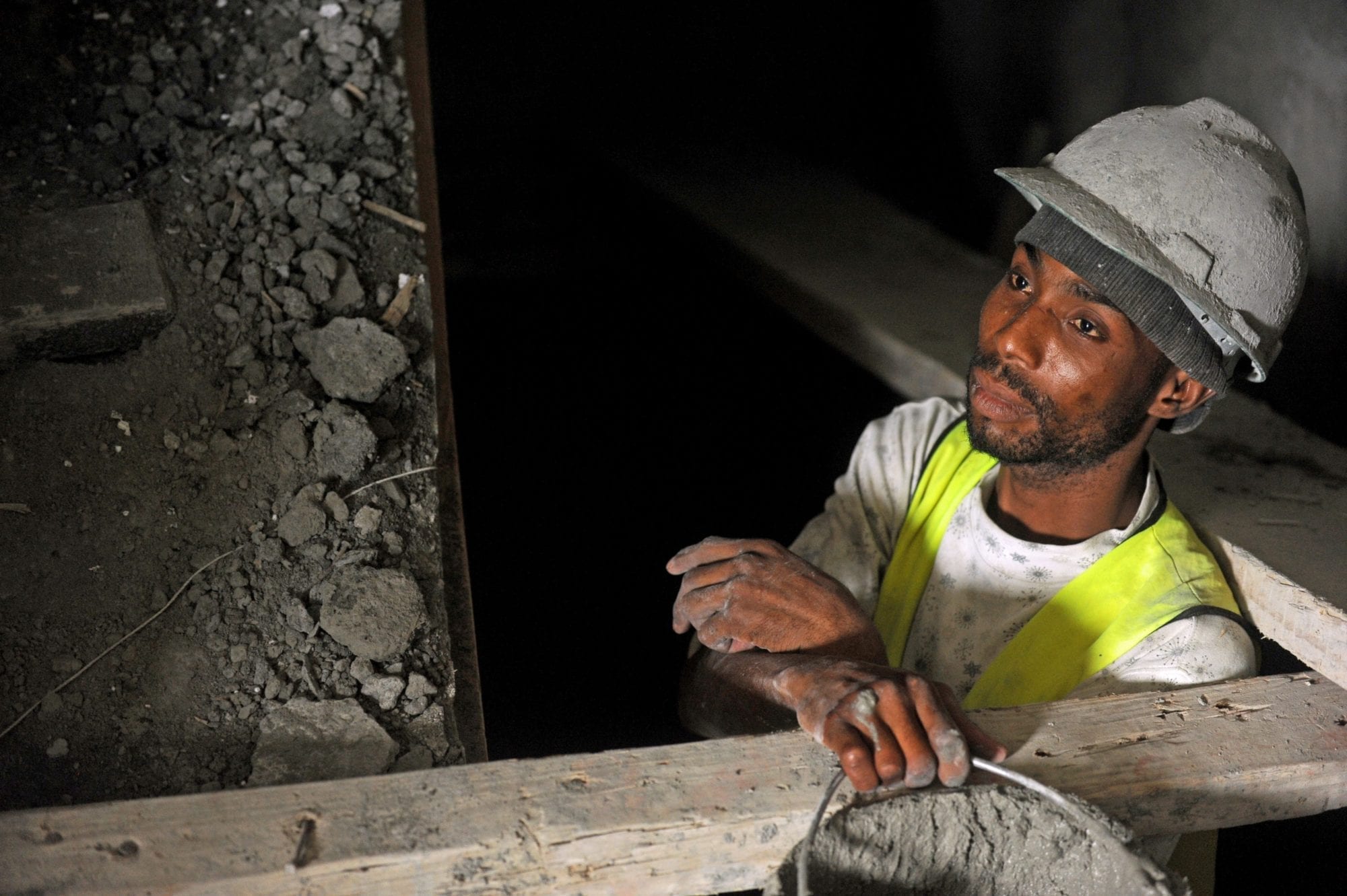 Haitian construction worker