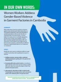 Cambodia, gender-based violence at work, Solidarity center, unions, garment factories
