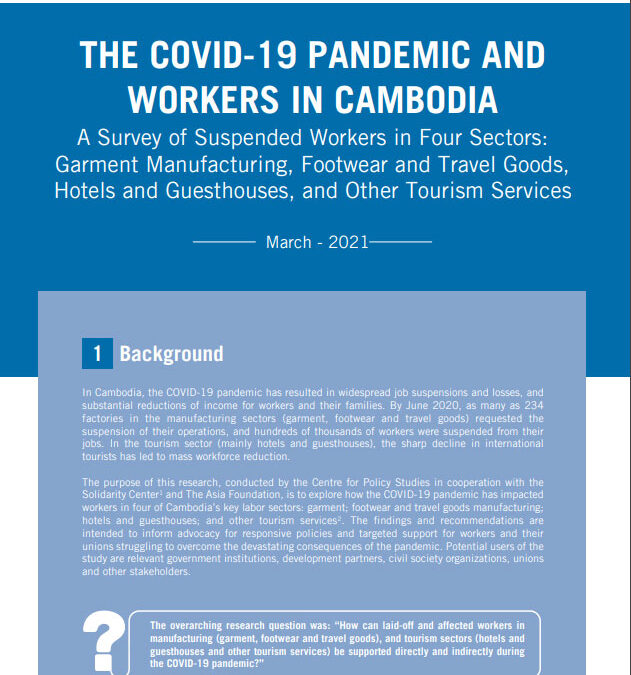 THE COVID-19 PANDEMIC AND WORKERS IN CAMBODIA