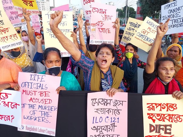 Bangladesh protest, deadly factory fire, worker rights, Solidarity Center