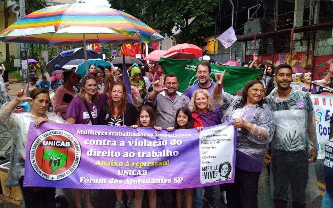 Brazil, street vendors, informal economy, protest against violence, worker rights, Solidarity Center