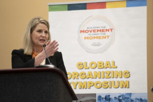 AFL-CIO President Liz Shuler at global event during AFL-CIO Convention 2022, Solidarity Center