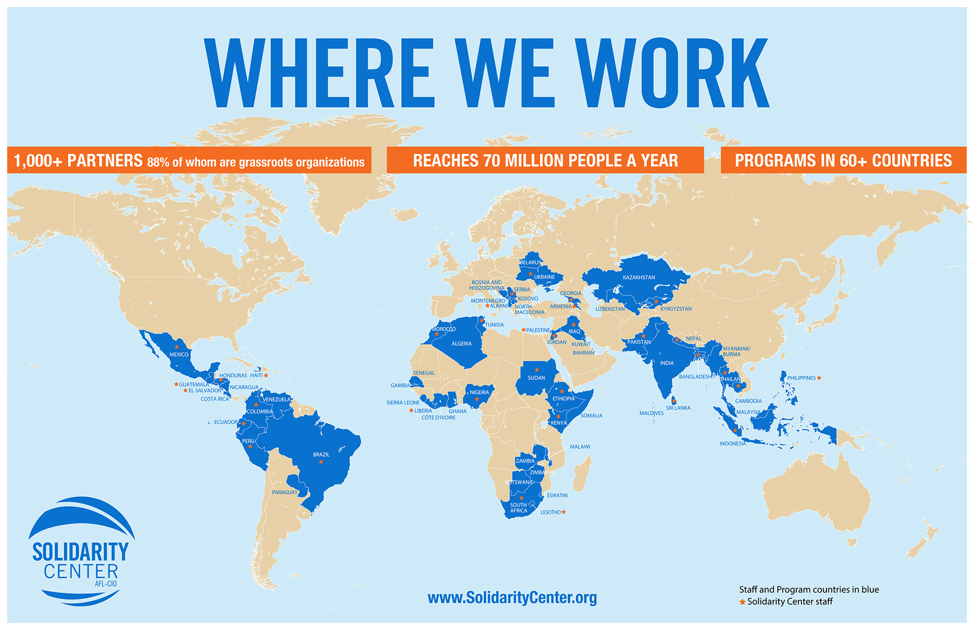 Where We Work map