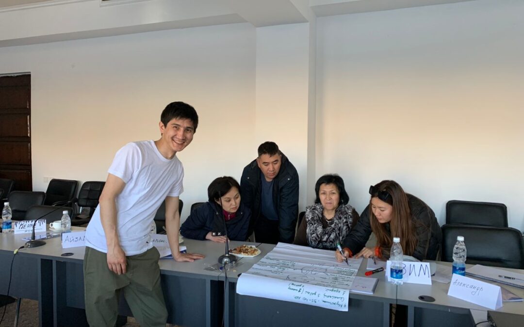 Kyrgyzstan union activists in an organizing workshop.