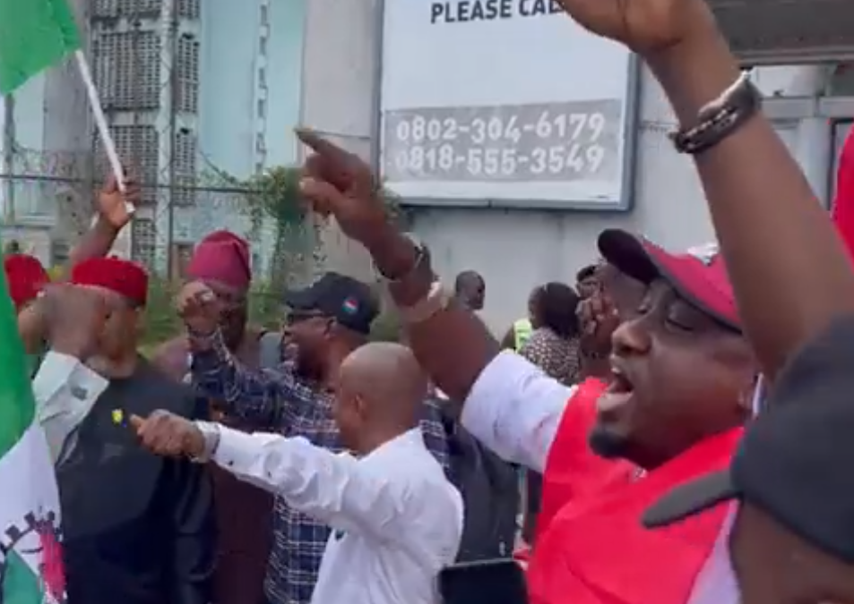 Nigeria worker rally for wages in IMO state, Solidarity Center, worker rights